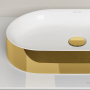 Раковина накладная Catalano Horizon 600х350 мм, золото/белый (oro&bianco)