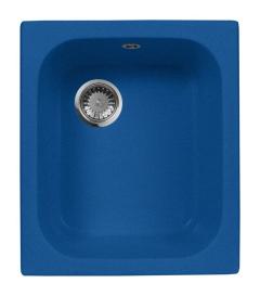 Мойка кухонная AquaGranitEx М-17 420х485 мм, синяя, мраморный композит