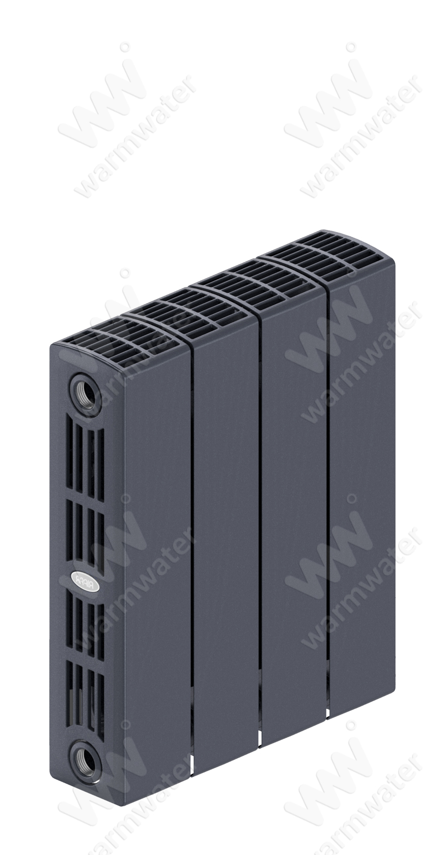 Радиатор биметаллический Rifar SUPReMO 350x4 секции, серый (титан)