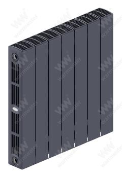 Радиатор биметаллический Rifar SUPReMO 500x7 секций, серый (титан)