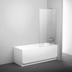 Шторка для ванны неподвижная Ravak Chrome PVS1 80U, белый, стекло прозрачное