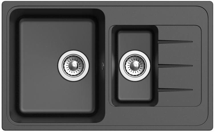 Мойка кухонная Ewigstein Elegant 60KF 773х475 мм, черный, кварцевый композит