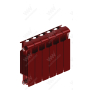 Радиатор биметаллический Rifar Monolit 300x6 секций, красный (бордо)