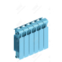 Радиатор биметаллический Rifar Monolit 300x6 секций, синий (сапфир)