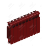 Радиатор биметаллический Rifar Monolit 300x9 секций, красный (бордо)