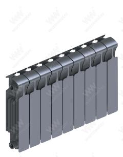 Радиатор биметаллический Rifar Monolit 300x9 секций, серый (титан)