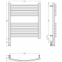 Полотенцесушитель электрический Сунержа Богема выгнутая 3.0 600х500 мм, ТЭН слева, хром
