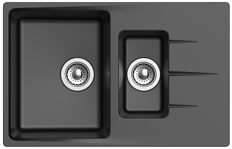 Мойка кухонная Ewigstein Gerd 60KF 777х495 мм, черный, кварцевый композит