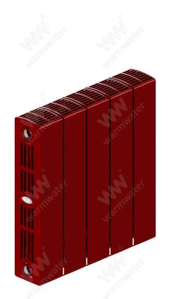 Радиатор биметаллический Rifar SUPReMO Ventil 350x5 секций, №89VR, красный (бордо)