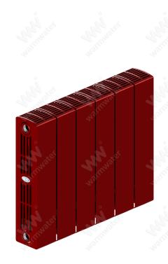 Радиатор биметаллический Rifar SUPReMO Ventil 350x6 секций, №89VR, красный (бордо)