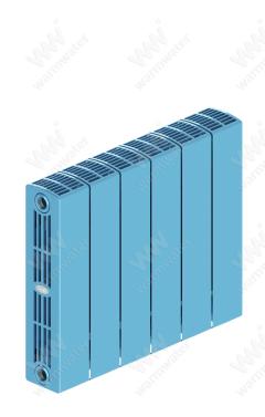 Радиатор биметаллический Rifar SUPReMO Ventil 350x6 секций, №89VR, синий (сапфир)