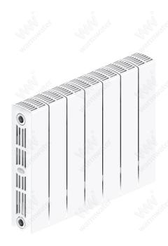 Радиатор биметаллический Rifar SUPReMO Ventil 350x7 секций, №89VR, белый
