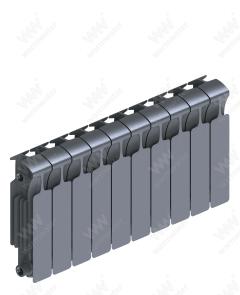 Радиатор биметаллический Rifar Monolit Ventil 350x10 секций, №69VL, серый (титан)
