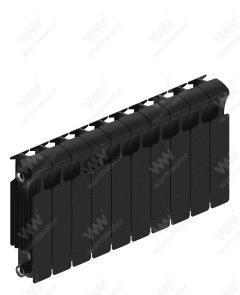 Радиатор биметаллический Rifar Monolit Ventil 350x10 секций, №69VL, черный (антрацит)