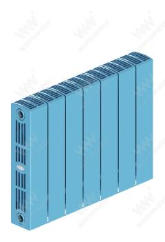 Радиатор биметаллический Rifar SUPReMO Ventil 350x7 секций, №89VR, синий (сапфир)