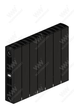 Радиатор биметаллический Rifar SUPReMO Ventil 350x7 секций, №89VR, черный (антрацит)