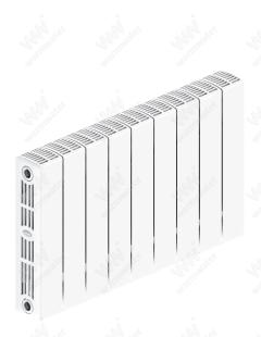 Радиатор биметаллический Rifar SUPReMO Ventil 350x9 секций, №89VR, белый