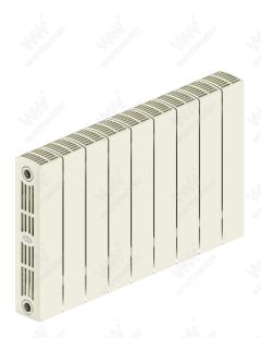 Радиатор биметаллический Rifar SUPReMO Ventil 350x9 секций, №89VR, жемчужно-белый (айвори)