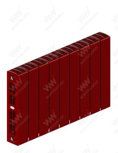 Радиатор биметаллический Rifar SUPReMO Ventil 350x9 секций, №89VR, красный (бордо)