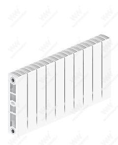 Радиатор биметаллический Rifar SUPReMO Ventil 350x10 секций, №89VR, белый