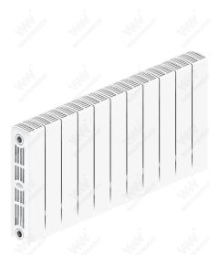 Радиатор биметаллический Rifar SUPReMO Ventil 350x11 секций, №89VR, белый