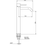 Cмеситель для умывальника Treemme 40 mm, высота 258 мм, нержавеющая сталь матовая