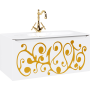 Тумба под раковину подвесная Clarberg Elegance 100, белый-золото