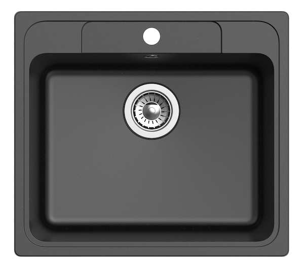 Мойка кухонная Ewigstein Elegant 60 570х510 мм, черный, кварцевый композит