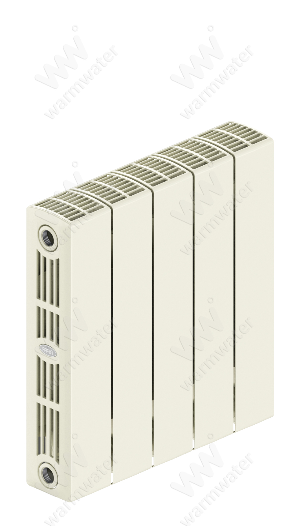 Радиатор биметаллический Rifar SUPReMO 350x5 секций, жемчужно-белый (айвори)