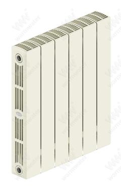 Радиатор биметаллический Rifar SUPReMO 500x6 секций, жемчужно-белый (айвори)