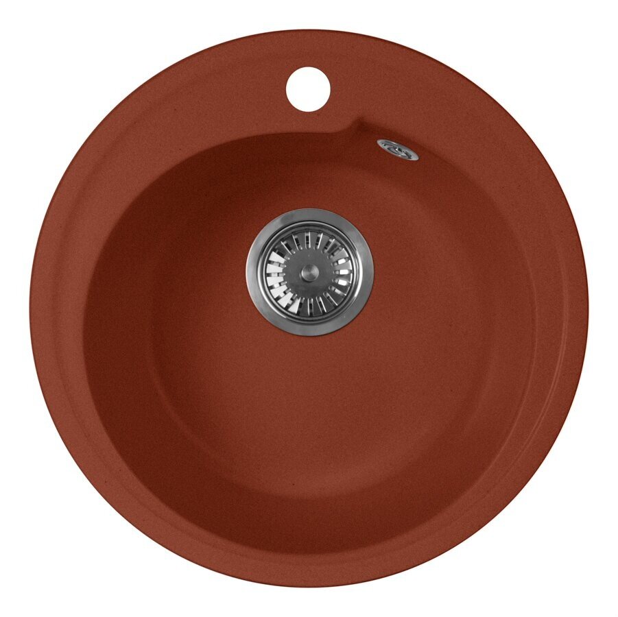 Мойка кухонная AquaGranitEx М-45 440х440 мм, красный марс, мраморный композит