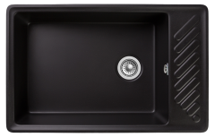 Мойка кухонная GranFest Line GF-ZL-51 753х476 мм, черный, кварцевый композит