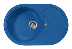 Мойка кухонная AquaGranitEx М-18S 780х500 мм, синяя, мраморный композит