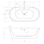 Ванна отдельностоящая Abber AB9299 150х70 см, белый