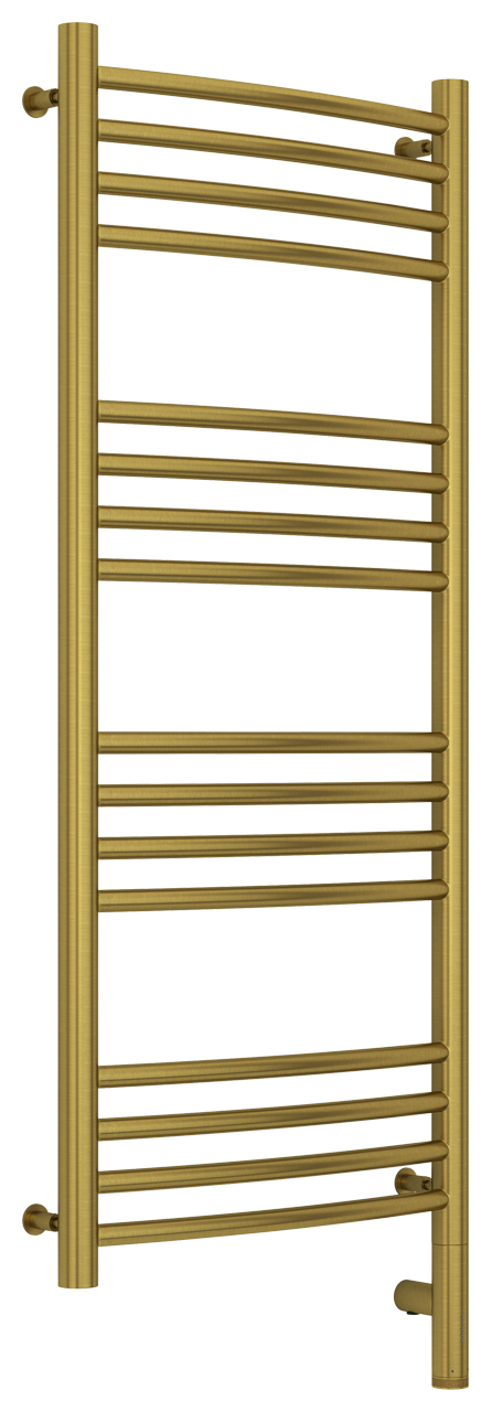 Полотенцесушитель электрический Сунержа Богема выгнутая 3.0 1000х400 мм, ТЭН справа, латунь состаренная