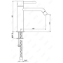 Cмеситель для умывальника Treemme UP+, высота 103 мм, золото 24 карата
