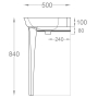 Раковина ArtCeram Civitas 900х500 мм, белый (bianco lucido)