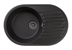 Мойка кухонная GranFest Quarz GF-Z18 740х480 мм, черный, кварцевый композит