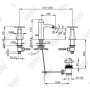 Смеситель для биде на 3 отверстия Cisal Cherie, высота 82 мм, хром/черный