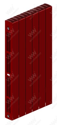Радиатор биметаллический Rifar SUPReMO Ventil 800x6 секций, №69VL, красный (бордо)