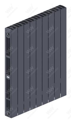Радиатор биметаллический Rifar SUPReMO Ventil 800x9 секций, №69VL, серый (титан)