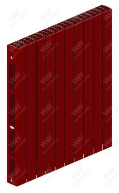 Радиатор биметаллический Rifar SUPReMO Ventil 800x10 секций, №69VL, красный (бордо)
