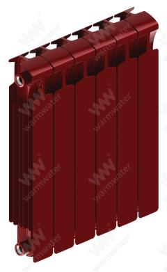 Радиатор биметаллический Rifar Monolit 500x6 секций, красный (бордо)