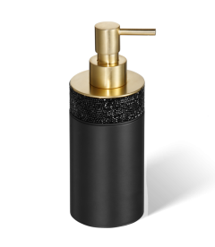 Дозатор жидкого мыла Decor Walther Rocks SSP 1, черный матовый/золото матовое