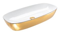 Раковина накладная Catalano Gold&Silver 800х400 мм, золото/белый (oro&bianco)