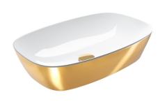Раковина накладная Catalano Gold&Silver 600х400 мм, золото/белый (oro&bianco)
