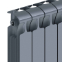 Радиатор биметаллический Rifar Monolit 350x4 секции, серый (титан)