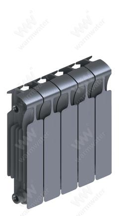 Радиатор биметаллический Rifar Monolit 350x5 секций, серый (титан)
