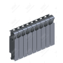 Радиатор биметаллический Rifar Monolit 350x9 секций, серый (титан)
