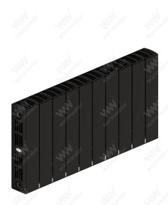 Радиатор биметаллический Rifar SUPReMO 350x10 секций, черный (антрацит)